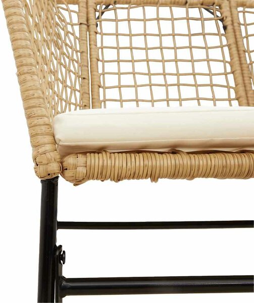 VidaXL 5 észes barna polyrattan üveg kerti étkezőgarnitúra párnával