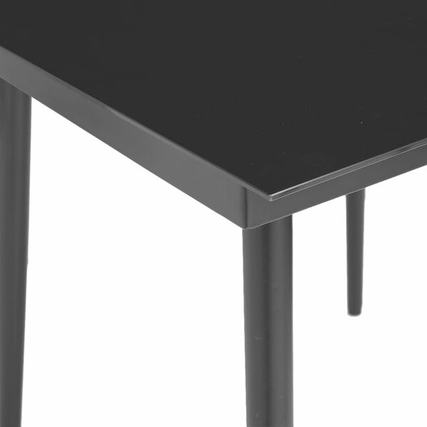 VidaXL 5 részes fekete polyrattan kerti étkezőgarnitúra párnákkal