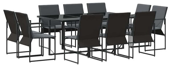 VidaXL Kert étkező szett 11 pcs Fekete Acél