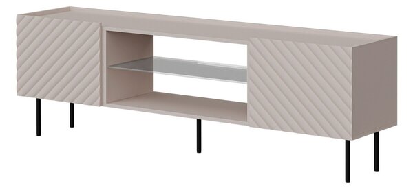 TV-állvány Sillen II, Közepes sűrűségű farostlemez, Laminált forgácslap, 59x181x40cm, Kasmír, Fekete