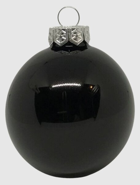 Black üveg karácsonyi gömb szett 12*6cm fekete