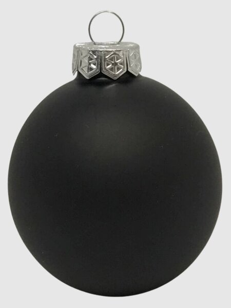 Black üveg karácsonyi gömb szett 12*6cm fekete