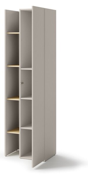 Könyvespolc Tivseva 102, Ajtókkal, Laminált forgácslap, 201x60x42cm, Kasmír