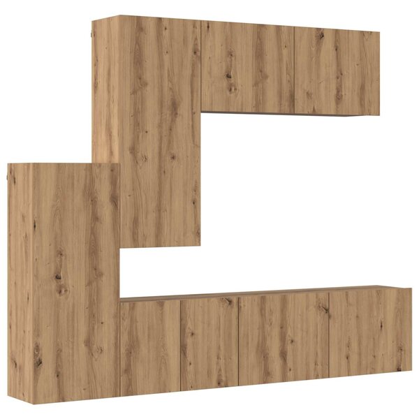 VidaXL TV faliszekrény Falra szerelhető 5 pcs Artisan tölgy Faanyag