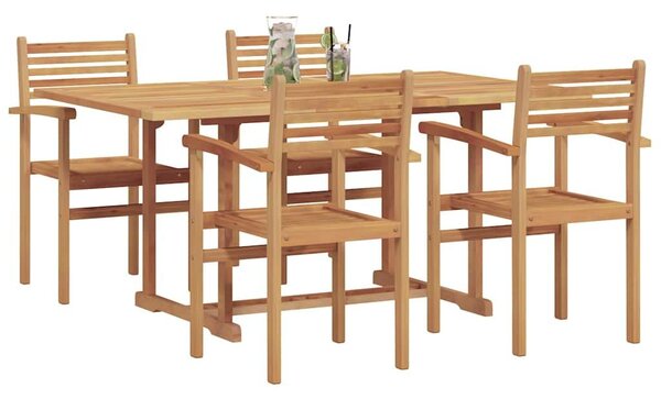 VidaXL Kert étkező szett 5 pcs Természetes Tömör tíkfa