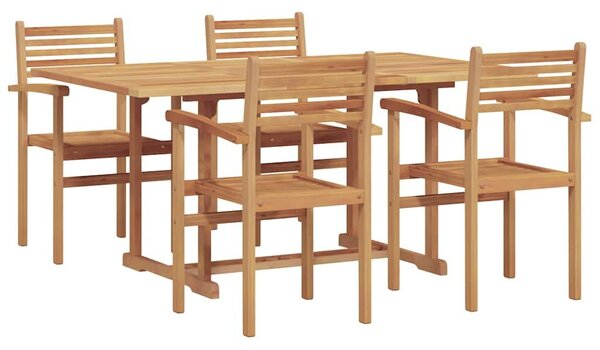 VidaXL Kert étkező szett 5 pcs Természetes Tömör tíkfa