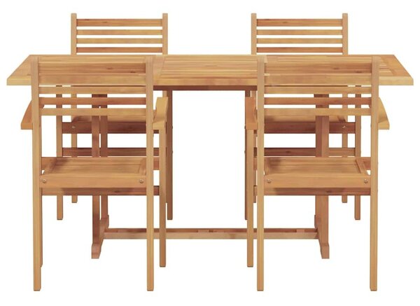 VidaXL Kert étkező szett 5 pcs Természetes Tömör tíkfa