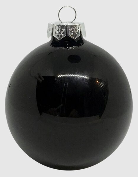 Black üveg karácsonyi gömb szett 6*8cm fekete