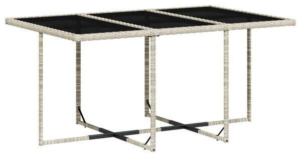 VidaXL 7 részes világosszürke polyrattan kerti étkezőszett párnával