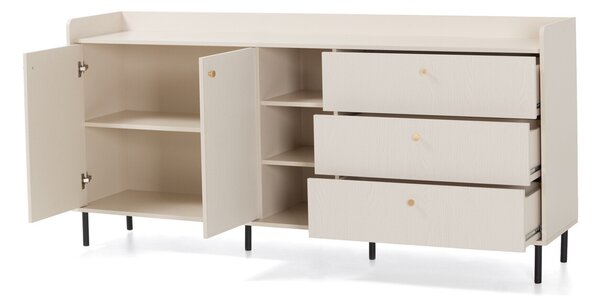 Komód Sorsale 103, Laminált forgácslap, 91x194x42cm, Világosbarna