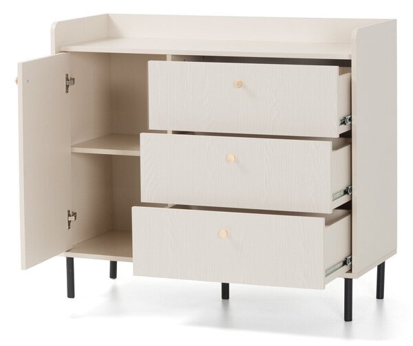 Komód Sorsale 105, Laminált forgácslap, 91x104x42cm, Világosbarna