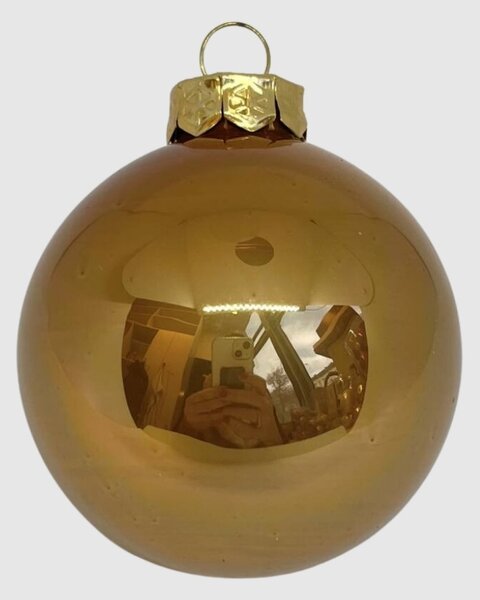 Gold üveg karácsonyi gömb szett arany 12*6cm