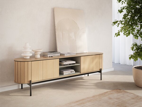 TV-állvány Elbdore 104, Laminált forgácslap, 57x167x45cm, Tölgy