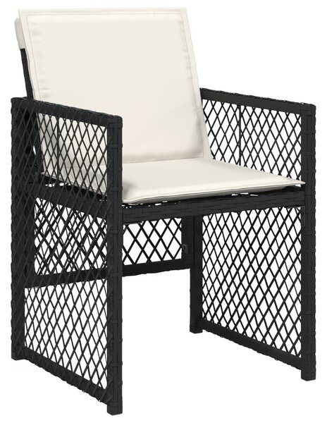VidaXL 13 részes fekete polyrattan kerti ülőgarnitúra párnákkal