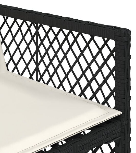 VidaXL 13 részes fekete polyrattan kerti ülőgarnitúra párnákkal