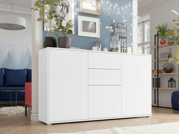 Komód Comfivo Tutela, Laminált forgácslap, 93x141x41cm, Fehér