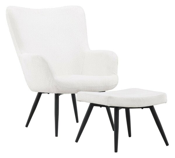 Fotel Dallas 4500, Kárpit, 95x72x78cm, Fekete, Fehér