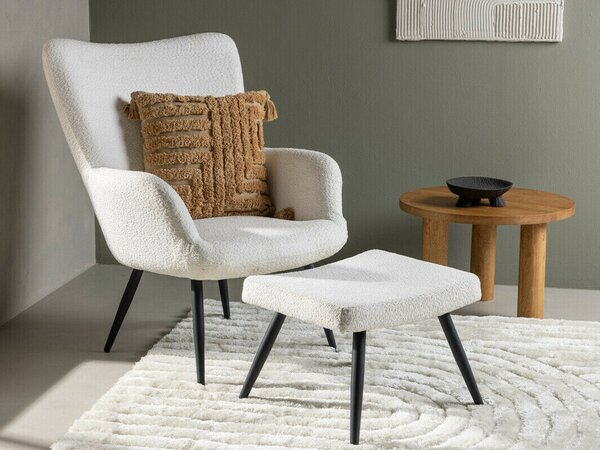 Fotel Dallas 4500, Kárpit, 95x72x78cm, Fekete, Fehér