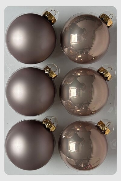 Rosegold üveg karácsonyi gömb szett 6*8cm