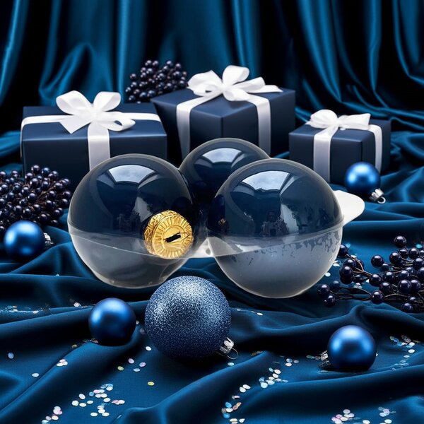 Midnight Blue kék üveg karácsonyi gömb szett 12*6cm