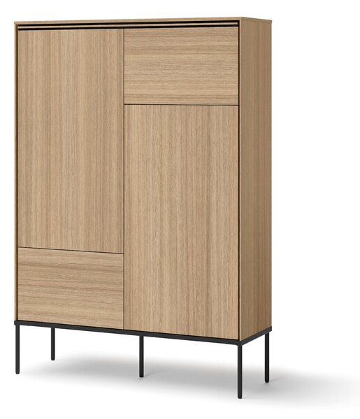 Könyvespolc Evaliri 100, Zárt, Laminált forgácslap, 142x98x33cm, Tölgy, Fekete