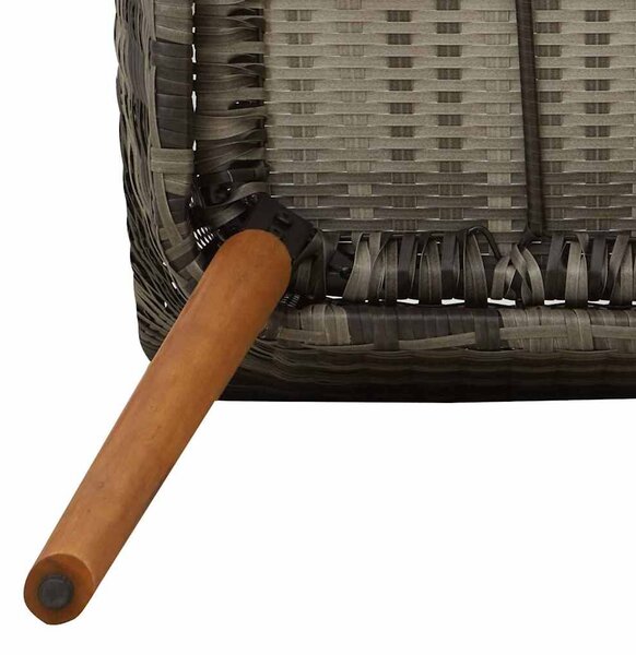 VidaXL Kert étkező szett párnával 5 pcs Szürke polirattan