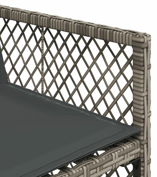 VidaXL 17 részes szürke polyrattan kerti étkezőgarnitúra párnával