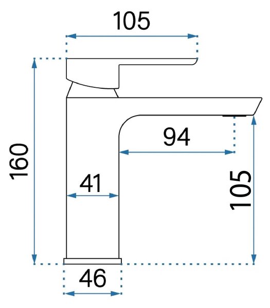 Rea Argus, mosdócsaptelep h-160, grafit, REA-B8744