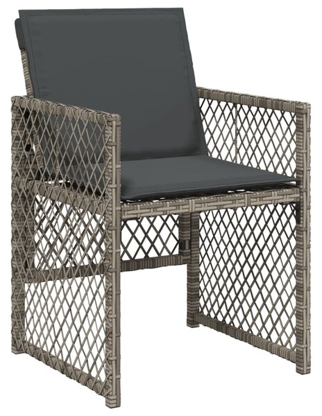 VidaXL 17 részes szürke polyrattan kerti étkezőgarnitúra párnával