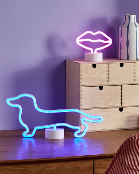 LED neon felirat Ajkak FLORA Rózsaszín