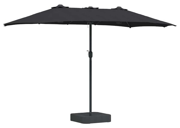 VidaXL Kerti napernyő Fekete 385 x 209 x 244 cm Poliészter