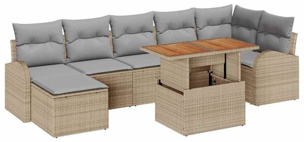 VidaXL Kerti Kanapé Szett párnával 8 pcs bézs és világosszürke