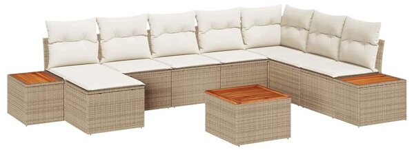 VidaXL Kerti Kanapé Szett 9 pcs bézs és krémszínű 319 x 209 x 85 cm