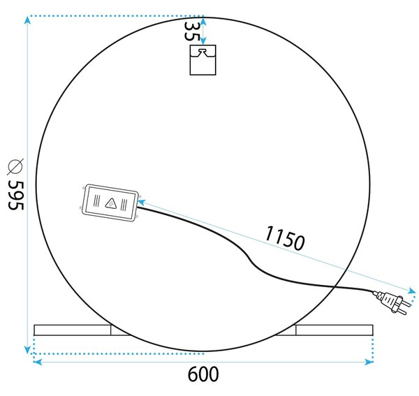 LED Tükör 60cm 102