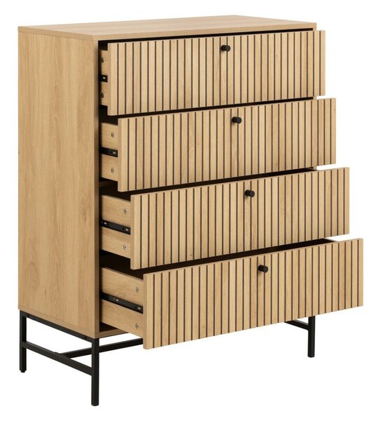 Komód Norsica Levala 102, Laminált forgácslap, 100x81x40cm, Világos tölgy