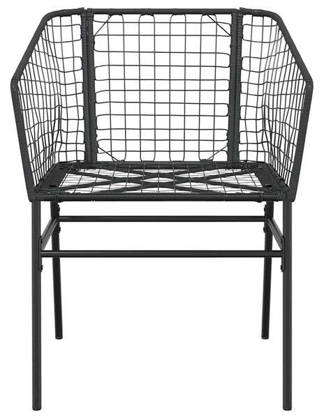 VidaXL 5 részes fekete polyrattan üveg kerti étkezőgarnitúra