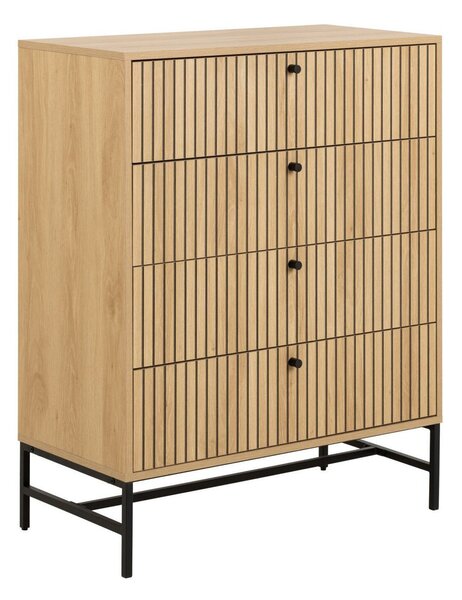 Komód Norsica Levala 102, Laminált forgácslap, 100x81x40cm, Világos tölgy