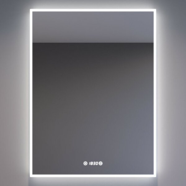 Welland Luxury-Line Sidlux LED tükör - fényerő + színhőfok állítás + páramentesítő + óra - 75 x 100 cm