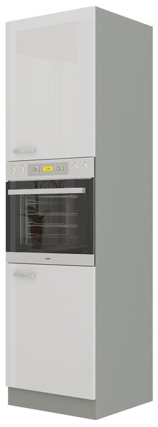 Konyhai szekrény sütőhöz- Brunea 60 DP-210 2F (szürke + fényes fehér)