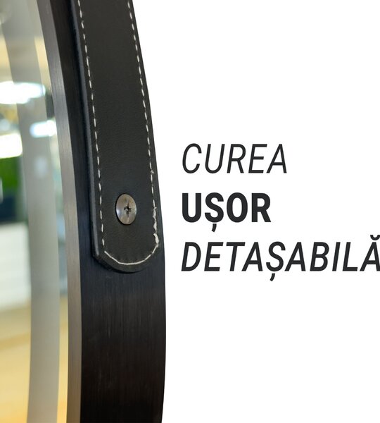 Kerek LED tükör, 60 cm, Micah Marcello MotionGlow érzékelő, páramentesítő rendszer, óra és hőmérő, kozmetikai nagyító, szabályozható fényerő
