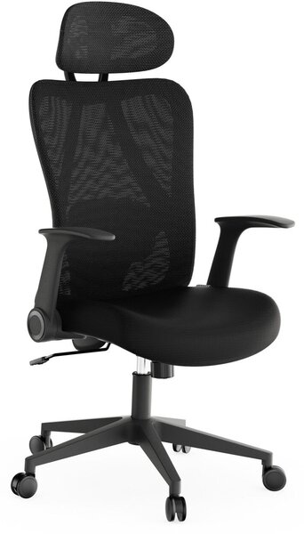 SENSE7 NOXO Ergonomikus irodai szék, deréktámasszal, állítható fejtámlával, állítható háttámla fekete