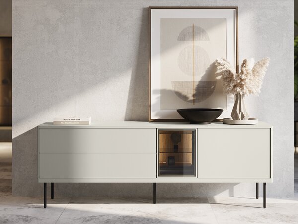 TV-állvány Voloma 105, Laminált forgácslap, 56x161x41cm, Kasmír, Sötét tölgy