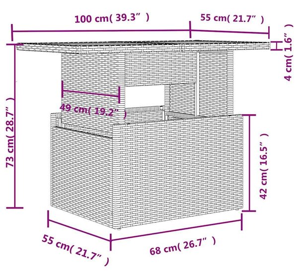 VidaXL 8 részes fekete polyrattan kerti ülőgarnitúra párnákkal