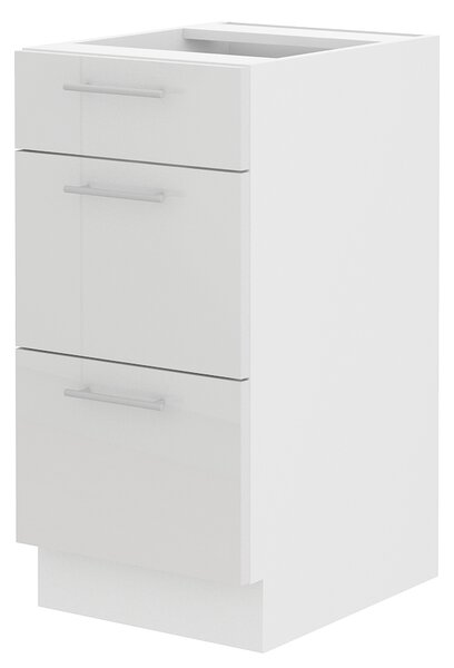 Alsó konyhaszekrény Lavera 40 D 3S BB QUADRO (fehér + fényes fehér)