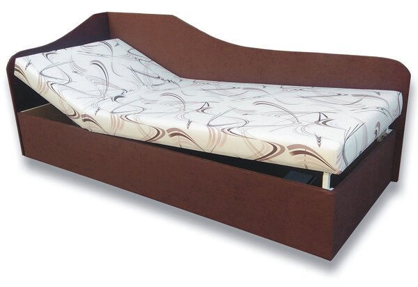 Egyszemélyes ágy (dívány) 90 cm Abigail (Sand 10 + sötétbarna 40) (B)