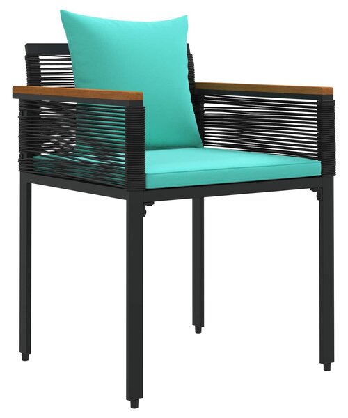 VidaXL Kültéri Bútor Szett párnával 3 pcs Fekete és Türkiz PE Rattan