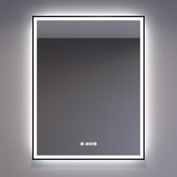 Welland Luxury-Line Como LED tükör - fényerő + színhőfok állítás + páramentesítő + óra - 70 x 90 cm