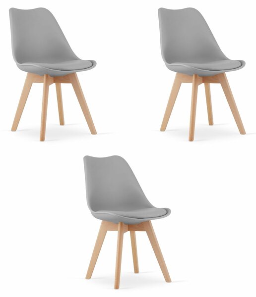 Valora RIKX szék, szürke, ergonomikus kialakítású, nappaliba való, 3 db