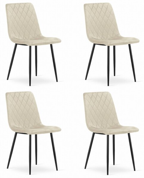 Valora TURIN Szék Bézs Bársony Ergonomikus Design x4