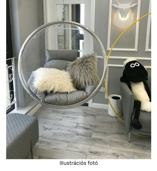 Függő fotel, átlátszó/arany/rózsaszín, BUBBLE NEW TYP 1